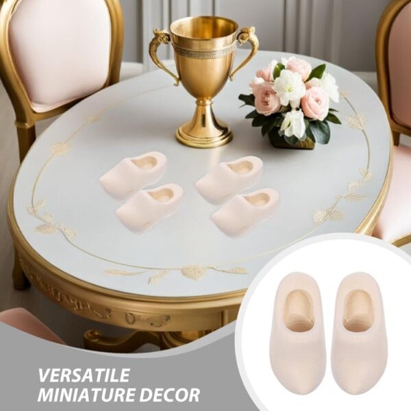 Set 6 paia mini scarpe in legno per casa delle bambole zoccoli olandesi vintage