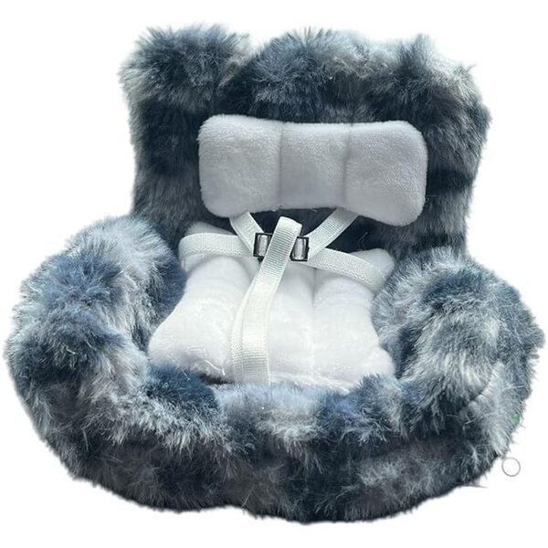 PETSTIBLE Seggiolino Auto per Bambole 18 cm in Peluche con Cintura Sicurezza e Clip Salvaspazio