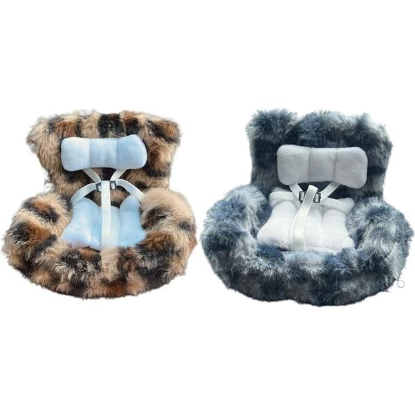 PETSTIBLE Seggiolino Auto per Bambole 18 cm in Peluche con Cintura Sicurezza e Clip Salvaspazio