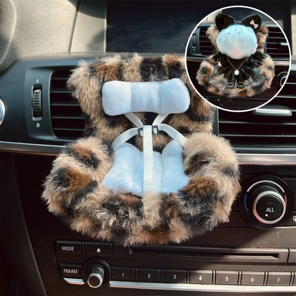 PETSTIBLE Seggiolino Auto per Bambole 18 cm in Peluche con Cintura Sicurezza e Clip Salvaspazio