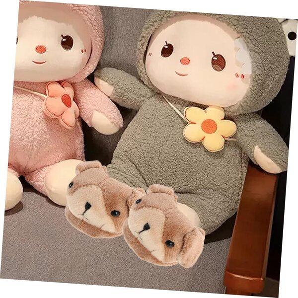 HEMOTON Pantofole Peluche per Bambole Design Animale Morbide e Calde Invernali