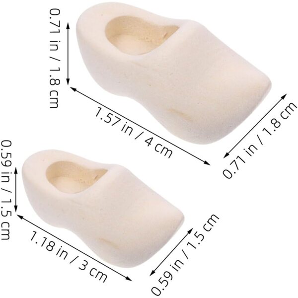 UPKOCH Mini Zoccoli in Legno Non Finiti - Set da 6 paia per Casa delle Bambole e Artigianato