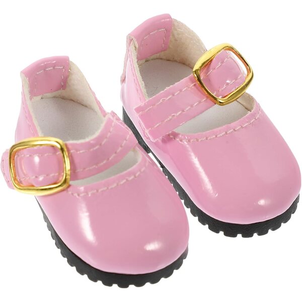 YARNOW Scarpe Mini per Bambole in Pelle Rosa 4,5x2,2 cm - Accessori per Bambine 15 cm