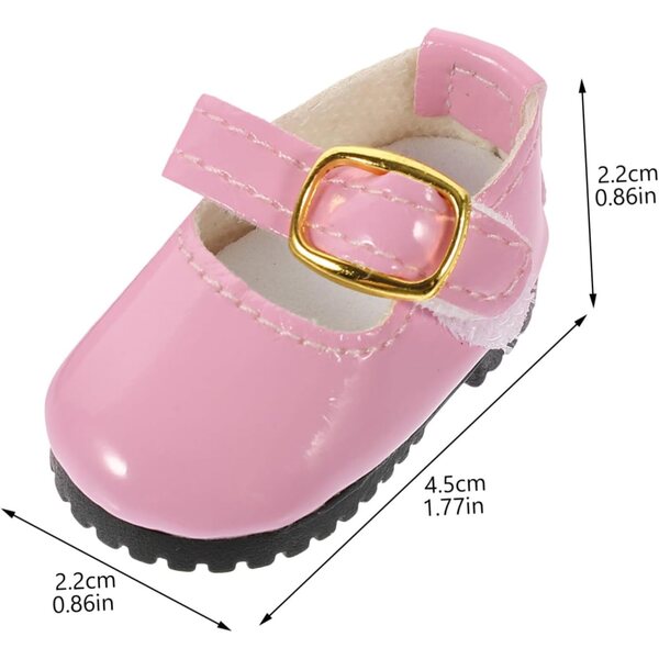YARNOW Scarpe Mini per Bambole in Pelle Rosa 4,5x2,2 cm - Accessori per Bambine 15 cm