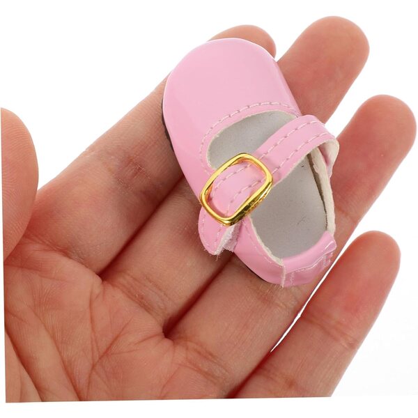 YARNOW Scarpe Mini per Bambole in Pelle Rosa 4,5x2,2 cm - Accessori per Bambine 15 cm