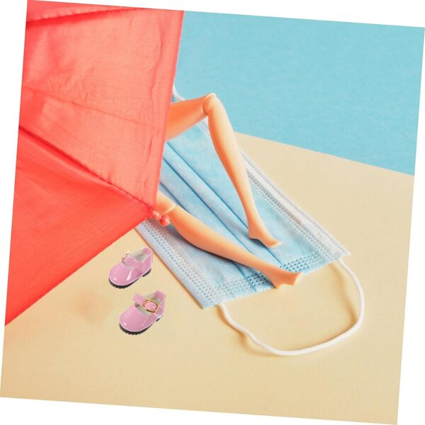 YARNOW Scarpe Mini per Bambole in Pelle Rosa 4,5x2,2 cm - Accessori per Bambine 15 cm