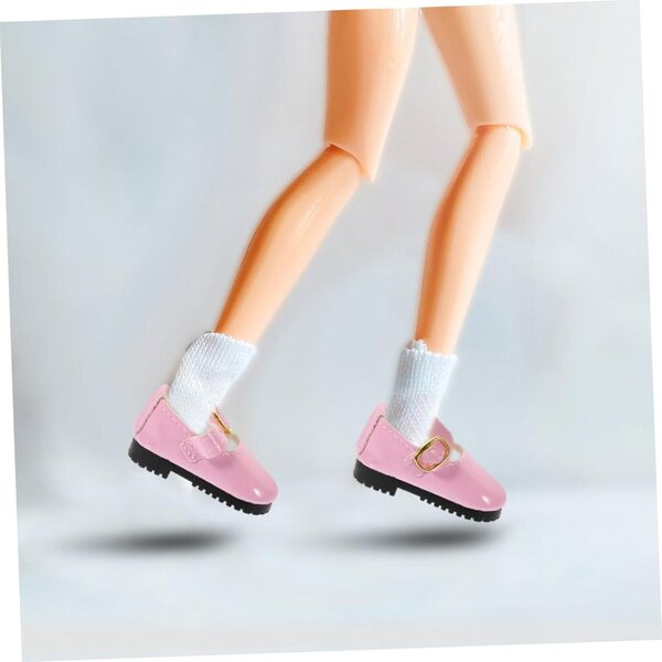 YARNOW Scarpe Mini per Bambole in Pelle Rosa 4,5x2,2 cm - Accessori per Bambine 15 cm