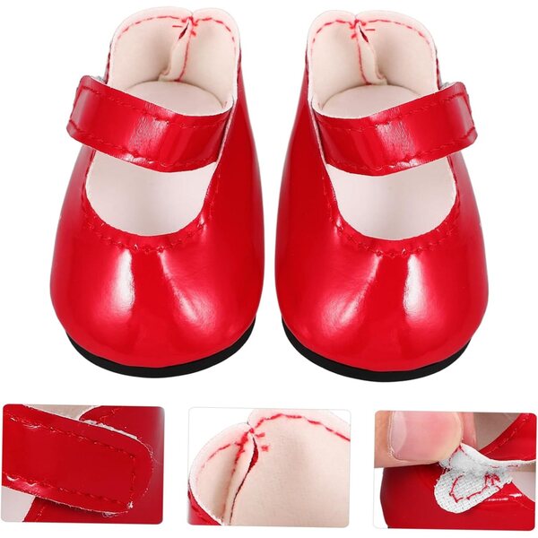 BESPORTBLE Rote Schuhe für 18-Zoll-Puppen – widerstandsfähige und elegante Accessoires