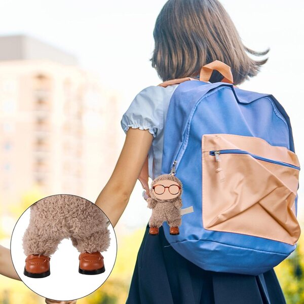 Set Accessori Bambole 17cm Mikovivi: Scarpe Mini e Occhiali Eleganti Marrone