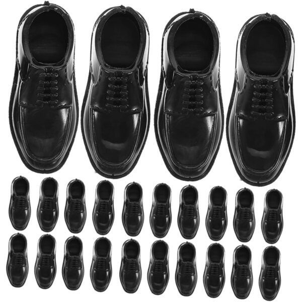 YARNOW 12 Paia Scarpine Miniatura Nero per Bambole da 11 Pollici e Micro Paesaggi