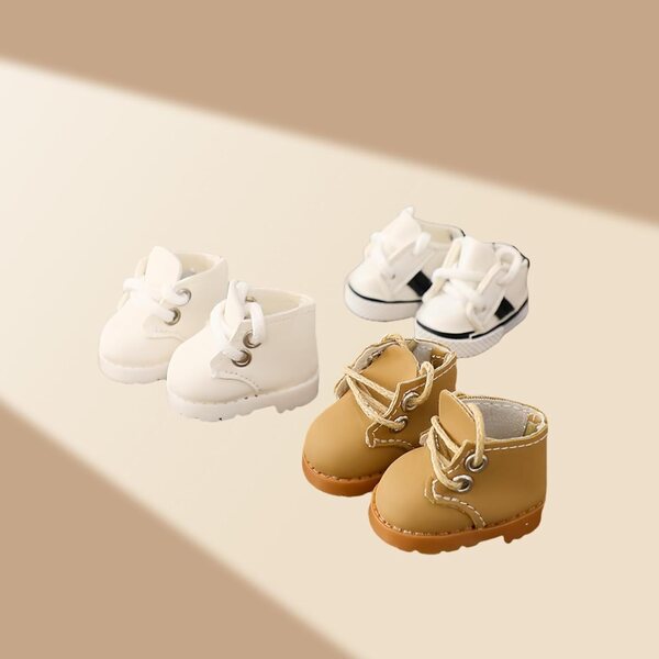 Mini-PU-Lederschuhe für 15–17 cm große Puppen, TOU-BEGUIN Kawaii-Zubehör