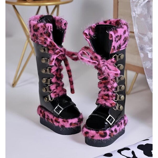 Handgefertigte rote 1/4-BJD-Puppenschuhe, modisch und von höchster Qualität