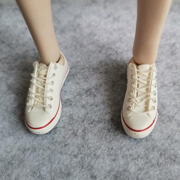 1/6 Turnschuhe für weibliche Actionfiguren 12" – Weißes PVC SSbeauty M