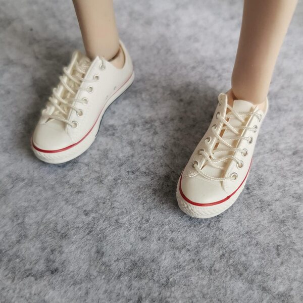 1/6 Turnschuhe für weibliche Actionfiguren 12" – Weißes PVC SSbeauty M