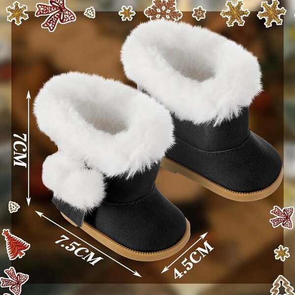 Bencailor Winterstiefel für 18-Zoll-Puppen, 3 Paar, mehrfarbiges PU-Leder