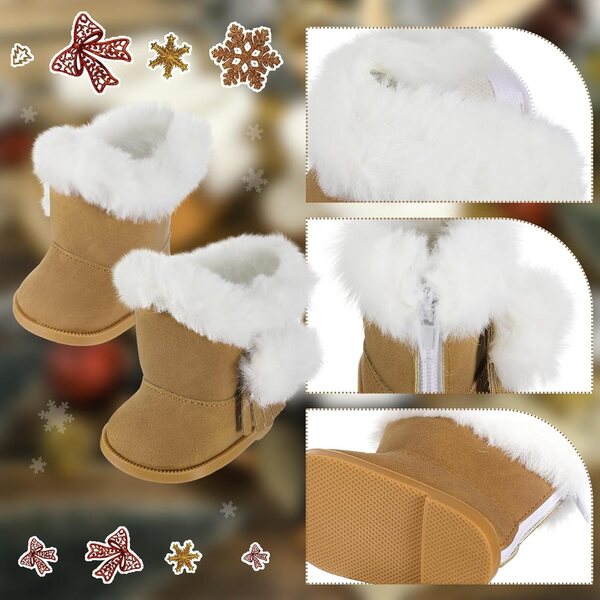 Bencailor Winterstiefel für 18-Zoll-Puppen, 3 Paar, mehrfarbiges PU-Leder