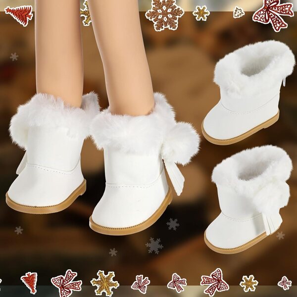 Bencailor Winterstiefel für 18-Zoll-Puppen, 3 Paar, mehrfarbiges PU-Leder