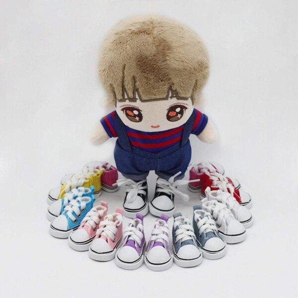 Scarpe in tela con lacci per bambola BJD 1/6, accessorio casual 5 cm (#C)
