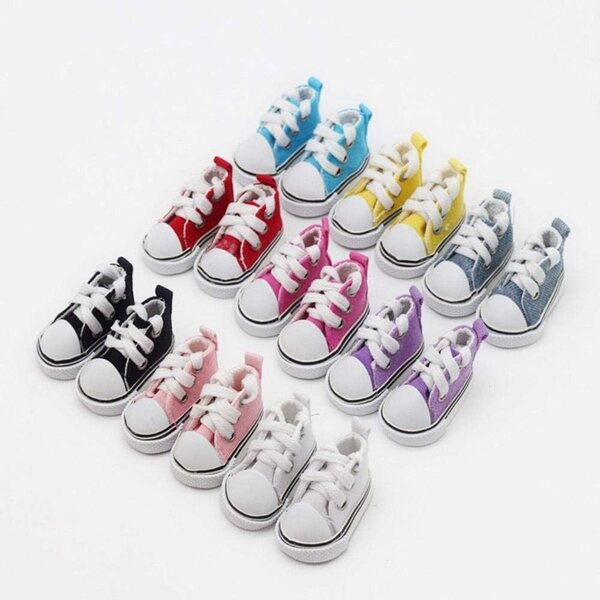 Scarpe in tela con lacci per bambola BJD 1/6, accessorio casual 5 cm (#C)