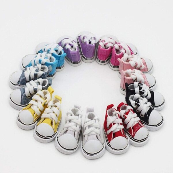 Scarpe in tela con lacci per bambola BJD 1/6, accessorio casual 5 cm (#C)