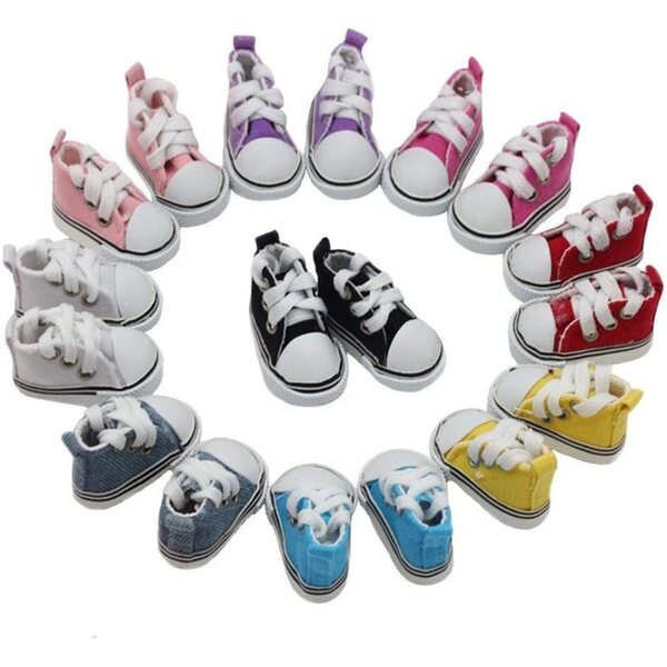 Scarpe in tela con lacci per bambola BJD 1/6, accessorio casual 5 cm (#C)