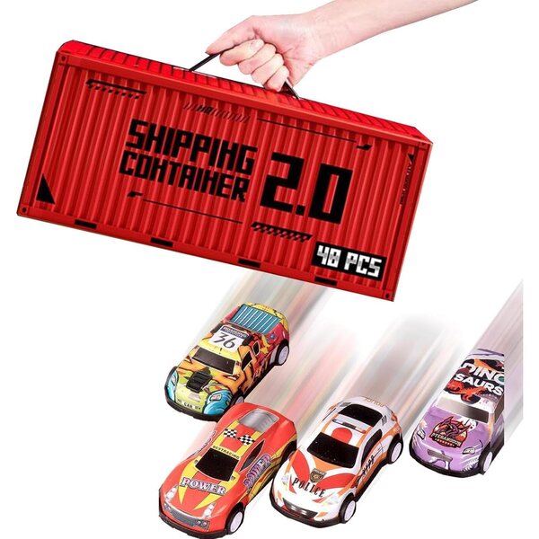 Set 48 mini auto giocattolo con azione inerziale in lega e scatola regalo robusta