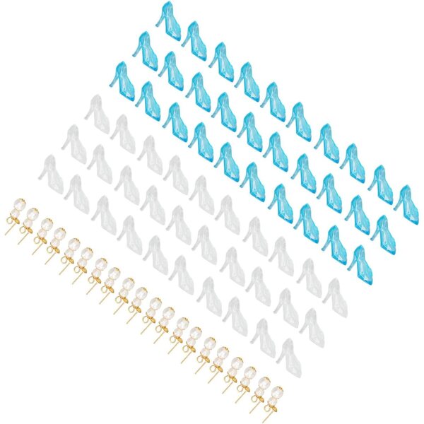 Set mit 60 farbigen Mini-Schuhen und 20 Ohrringen für Puppenhaus 1/12 – Generisch