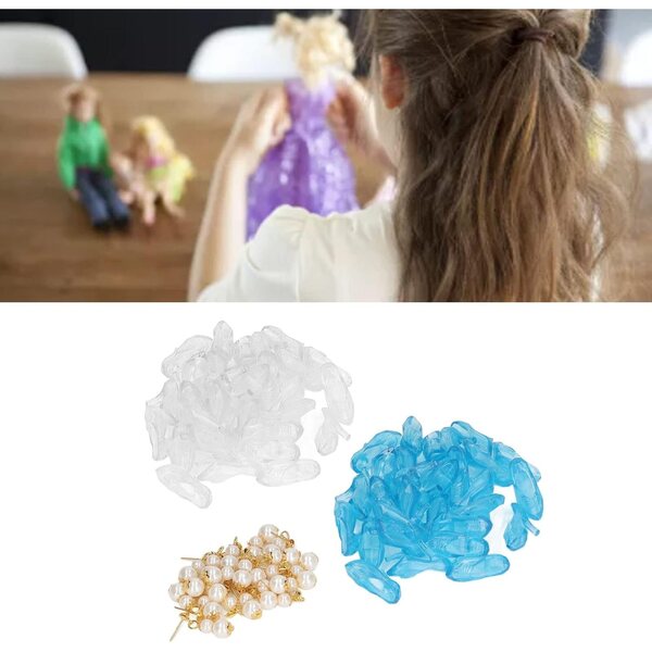 Set mit 60 farbigen Mini-Schuhen und 20 Ohrringen für Puppenhaus 1/12 – Generisch