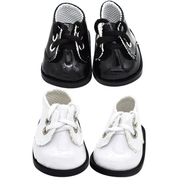 WOONEKY Scarpe in Pelle per Bambole 20 cm - 2 Paia Mini Scarpe Decorative Resistenti