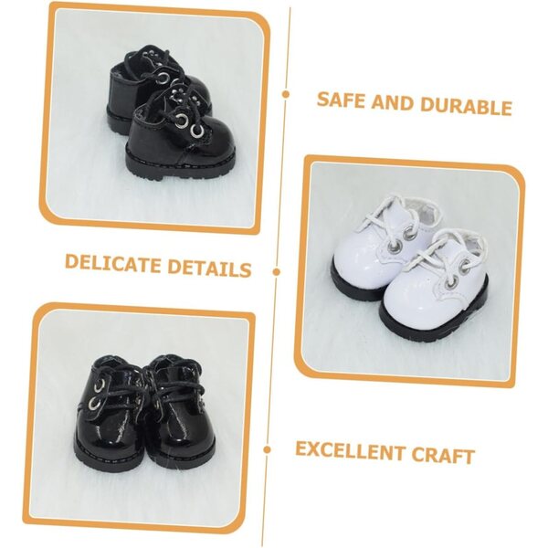 GALPADA 2 paia Mini Scarpe in Pelle per Bambole, Accessori Decorativi Resistenti