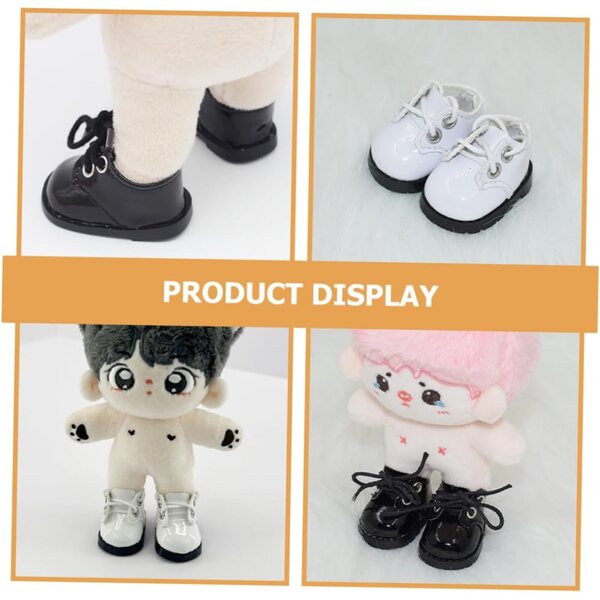 GALPADA 2 paia Mini Scarpe in Pelle per Bambole, Accessori Decorativi Resistenti