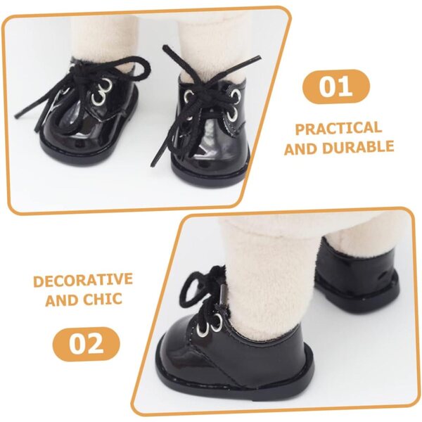 Mini Scarpe per Bambole 20 cm Set 2 Paia Accessori Miniatura Resistenti e Sicure