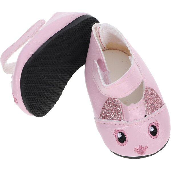 Mini Scarpe Rosa in PU per Case Miniatura e Bambole 18 Pollici - 1 Paio