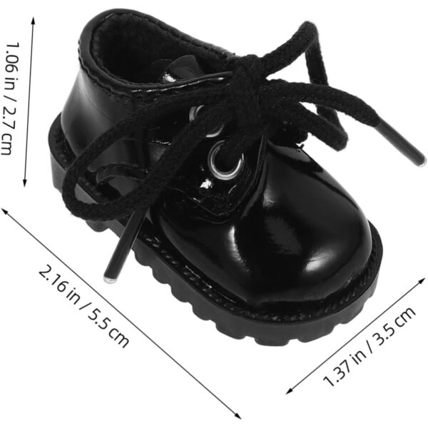 Miniatur-Schuhe aus schwarzem Kunstleder für Puppen – tragbare dekorative Accessoires