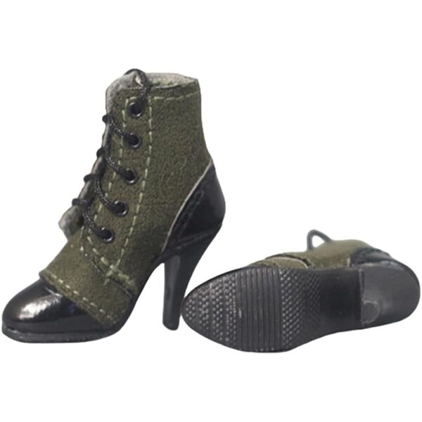 HiPlay Scarpe con Tacco Alto Verde Militare 1/6 Accessorio per Bambole 12"