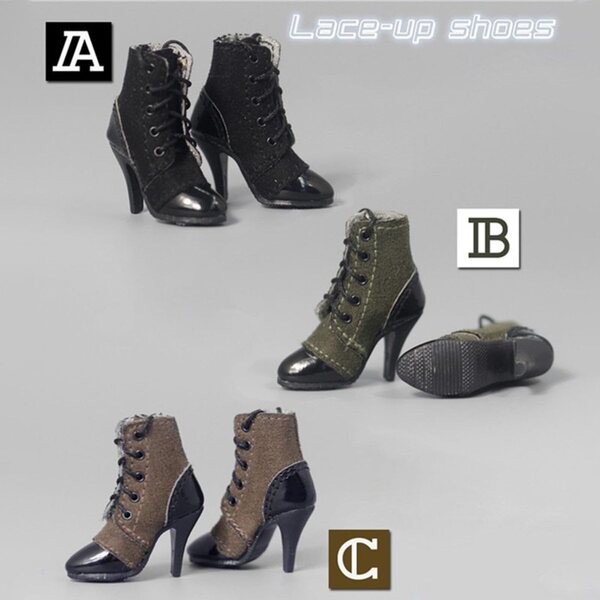 HiPlay Militärgrüne High-Heel-Schuhe 1/6 Zubehör für 12-Zoll-Puppen