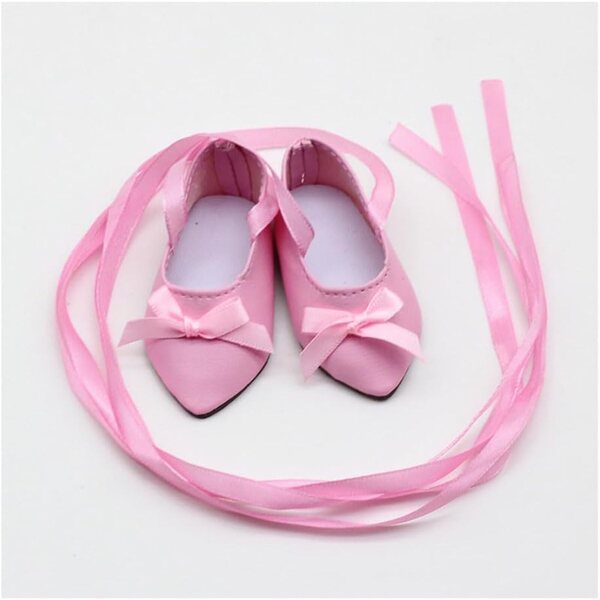 Scarpe da Ballo Allacciate per Bambole Americane 46 cm - Accessori Abiti Casual