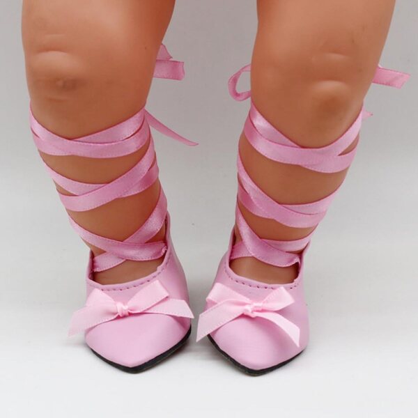Scarpe da Ballo Allacciate per Bambole Americane 46 cm - Accessori Abiti Casual
