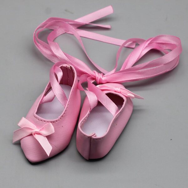 Scarpe da Ballo Allacciate per Bambole Americane 46 cm - Accessori Abiti Casual