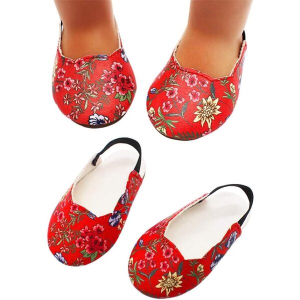 Geblümte flache Schuhe für Puppen 46 cm Freizeitkleidungszubehör Uteruik