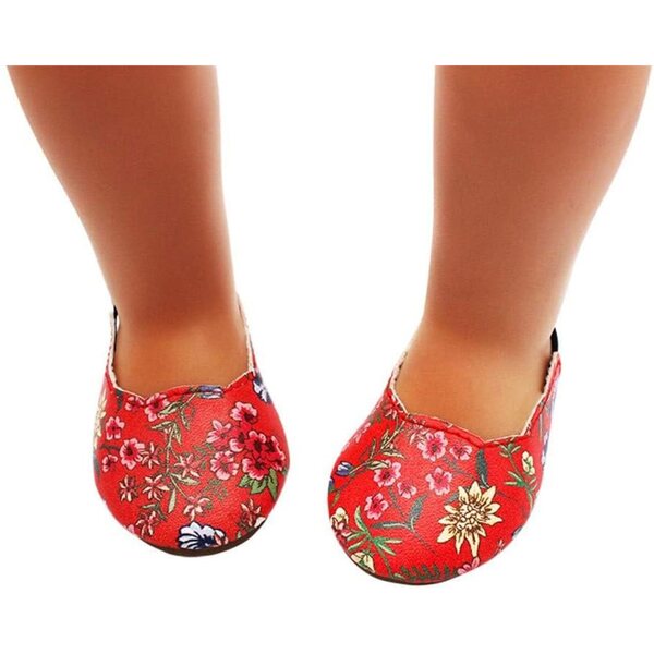 Geblümte flache Schuhe für Puppen 46 cm Freizeitkleidungszubehör Uteruik