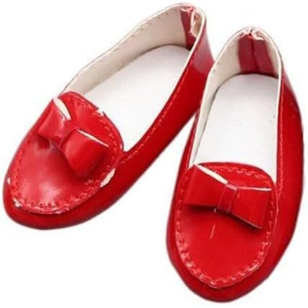 Rote Lederschuhe für American Doll 46 cm, lässiges Modeaccessoire