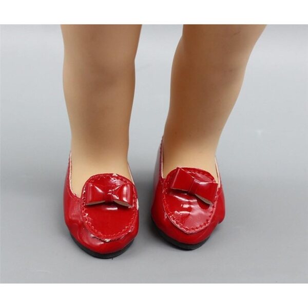 Rote Lederschuhe für American Doll 46 cm, lässiges Modeaccessoire