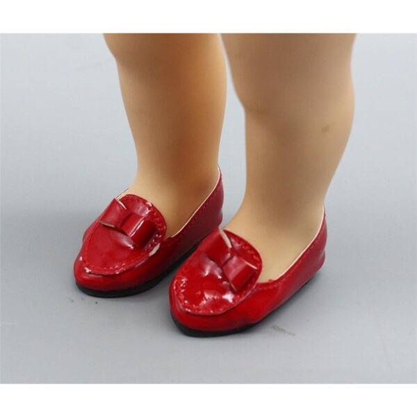Rote Lederschuhe für American Doll 46 cm, lässiges Modeaccessoire