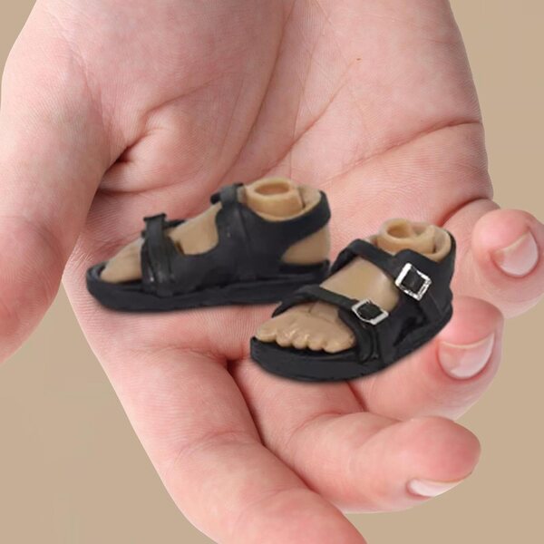 Set mit 5 Paar 1/6 Herrensandalen für Actionfiguren, 30,5 cm, Modeaccessoires mit Schnalle