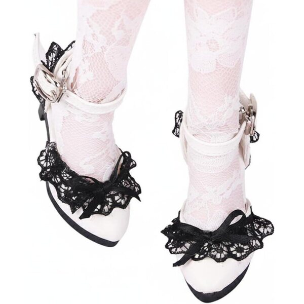 Schuhe mit hohen Absätzen für 60 cm große BJD-Puppen aus PVC mit Spitze und eleganten Schleifen