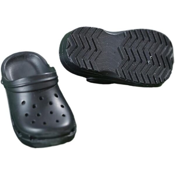 Pantofole nere per bambola BJD 1/4 - Accessori sandali artigianali di alta qualità