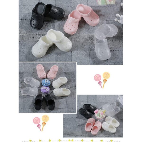 Pantofole nere per bambola BJD 1/4 - Accessori sandali artigianali di alta qualità