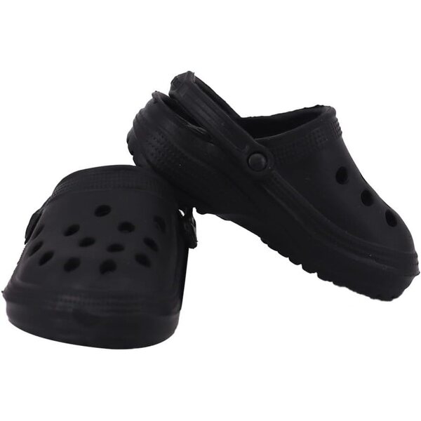 Hausschuhe für 46 cm große Uterui-Puppe, schwarze Sandalen, Kostümzubehör für 18-Zoll-Puppe