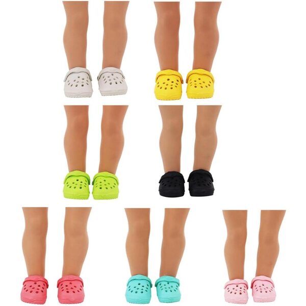Hausschuhe für 46 cm große Uterui-Puppe, schwarze Sandalen, Kostümzubehör für 18-Zoll-Puppe